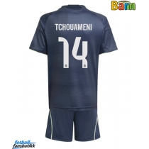Real Madrid Aurelien Tchouameni #14 Bortedraktsett Barn 2025-26 Kortermet (+ Korte bukser)